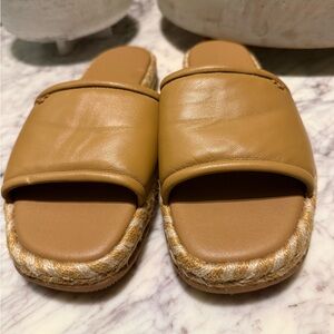 Tory Burch Tan Espadrille Slides
